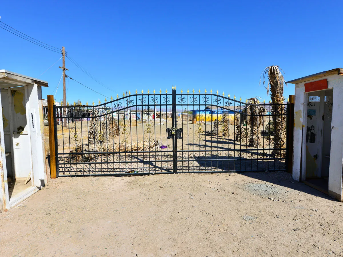 Abandoned remains of Bombay Beach Resort near Salton Sea in Southern California